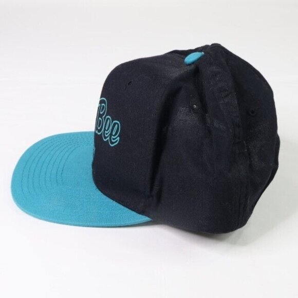 Sue Bee Honey Snap Back Baseball Cap Mens Hat Teal Black - Picture 4 of 11
